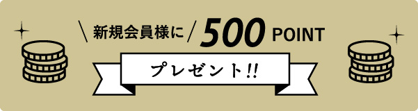 新規会員様に500ポイントプレゼント！！